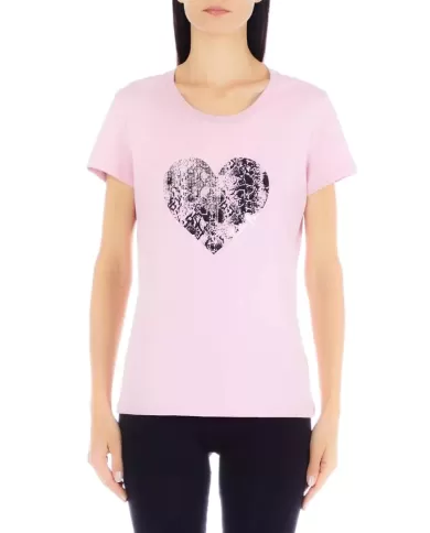 copy of TOMMY HILFIGER T-Shirt maniche corte donna rosa logo ricamato sul  petto Taglia XS Color Bianco